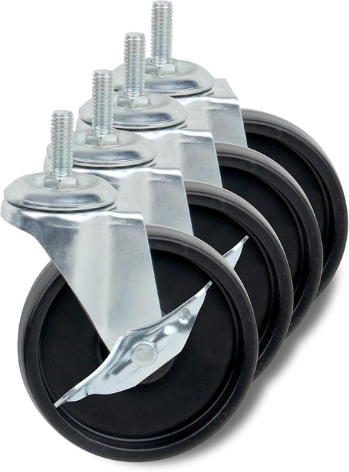Honey-Can-Do SHF-01939 4-Inch Caster Roller Wheels Set of Four for HCD Shelving Unit, Black