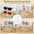 2-Tier 2 Trimmed Counter Acrylic Sunglasses Display Stand, Clear Glasses Stand for Pairs, Luxury Gold Eyeglasses Holder