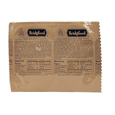 Packaging 3 Pack Backpacking, Bridgford BBQ Pork - Shelf-Stable High-Protein Survival Food in Convenient - - Camping
