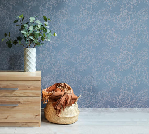 GSS Designs Peony Wall Stencil, Reusable Floral Stencil for DIY Flower Painting on Walls, Floors, Wood Furniture (Peony