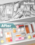 55Pcs Set, 4size Clear Plastic Drawer Organizers makeup drawer organizer trays