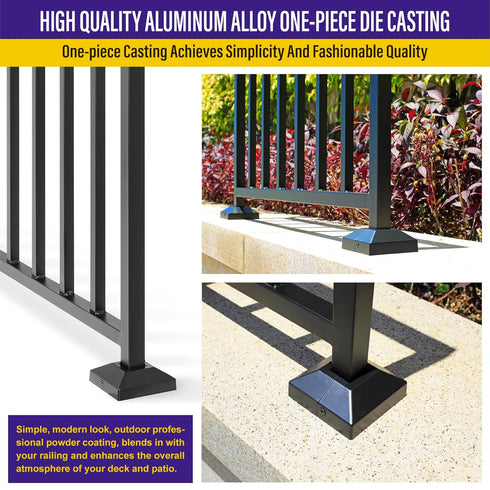 Split Post Base Cover for 1.25"x1.25" Post/3.5"x3.5" Base, Decorative Skirt Covers for Indoor/Outdoor Railing