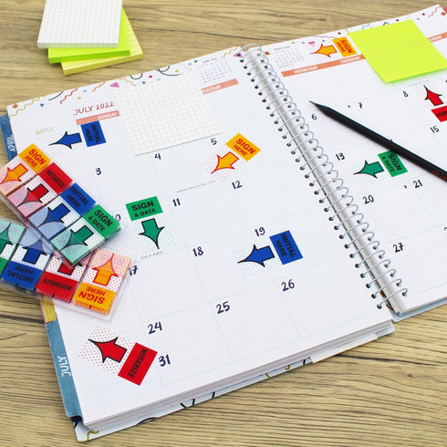 Message Flags Assorted Colors, "Sign Here"/"Notarize"/"Initial Here", 800 Pages Total, Easy to Post