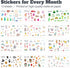 Seasons & Holidays Planner Stickers & Stencils, 22 Sheets Cute Stickers and 6 Stencils for Journals Scrapbooks