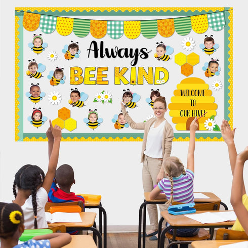 Bee Bulletin Board Set DIY Photo Crafts Summer Cutouts for Teachers Students Always Bee Kind Classroom Decorations