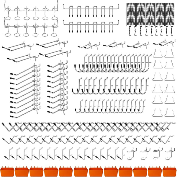 C&T 278 Piece Pegboard Hooks Assortment Kit, Organizer Set with Bins for Hanging Tools and Garage Organization