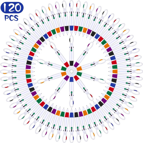 Retractable Shuttle Pens with Buckle Clip - 4 in 1 Multicolored Ink Ballpoint Pens, 120 Pieces for Office Supplies