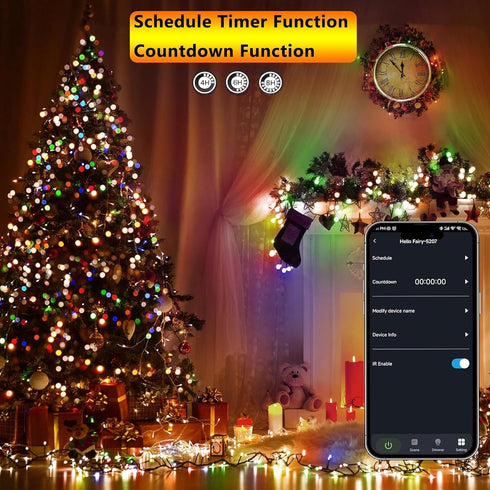 66FT 200 iBaycon Smart Color Changing Christmas Lights, LED RGB Christmas Tree Lights Remote & App Controlled String