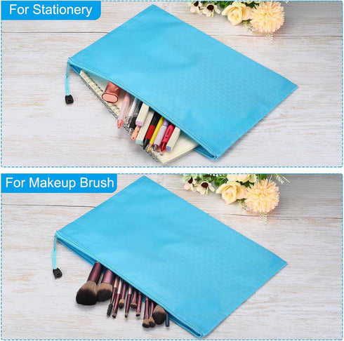 PATIKIL Waterproof Zipper File Bags, 3 Pack A4 Document Holders, Pencil Pouch for Office, Red Color