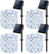 JMEXSUSS 4 Pack 100 LED Solar String Lights for Outside, 33ft White
