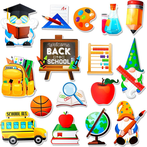 HOWAF 32pcs Welcome Back to School Decorations - Cutouts for First Day of School Party Supplies and Classroom