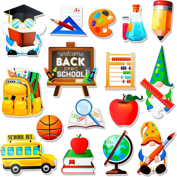 HOWAF 32pcs Welcome Back to School Decorations - Cutouts for First Day of School Party Supplies and Classroom