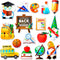 HOWAF 32pcs Welcome Back to School Decorations - Cutouts for First Day of School Party Supplies and Classroom