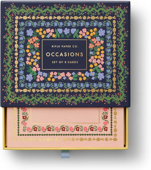 Set 8, 4.25" 5.5" RIFLE PAPER CO. Wildwood Thank You Keepsake Card Boxed of L x W Blank Interior Lets Your Thoughtful