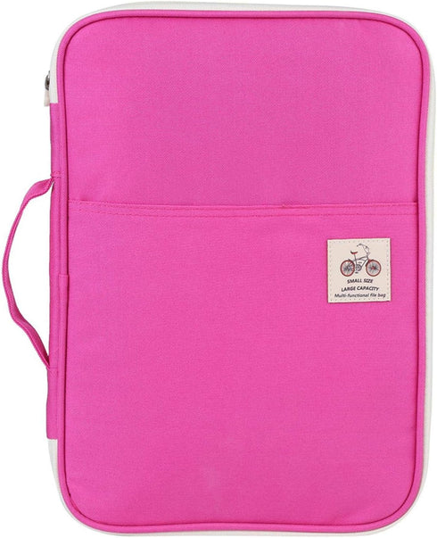 Multi-Functional A4 Document Bags, Zippered File Folder, Portfolio Pouch Organizer with Handle for School Office