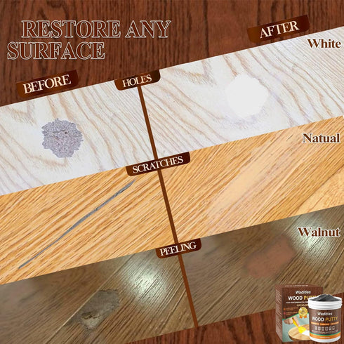 Black Wood Filler, Paintable Stainable Wood Putty, 9.87 Ounce Repair Kit for Quickly Repairing Wood Cracks and Holes