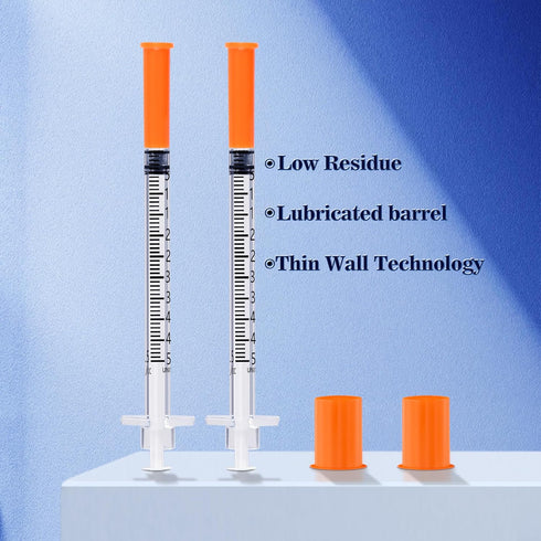 1ML 29G 1/2 Inch Syringe, U-100 Individually Wrapped, Pack of 25