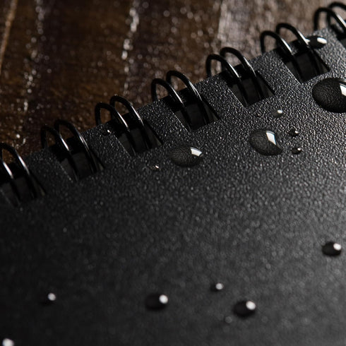 Rite in the Rain Weatherproof Side Spiral Notebook, Black Cover, 4.625" x 7", Universal Pattern (No. 773)