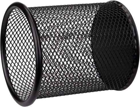 Nicunom 12 Pack Metal Mesh Pen Holder, Round Pencil Cup for Desk Organizer, Black