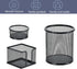 Pen Holder Desktop Pencil Organizer, Metal Mesh Pen Cup, Paper Clip Holder, 3 Pieces Set for Desk