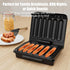 KEINVE Hot Dogs Machine, Electric Grill with Oil Drip Tray, and Cord Storage, Ideal for Veggie Sausages, BBQ