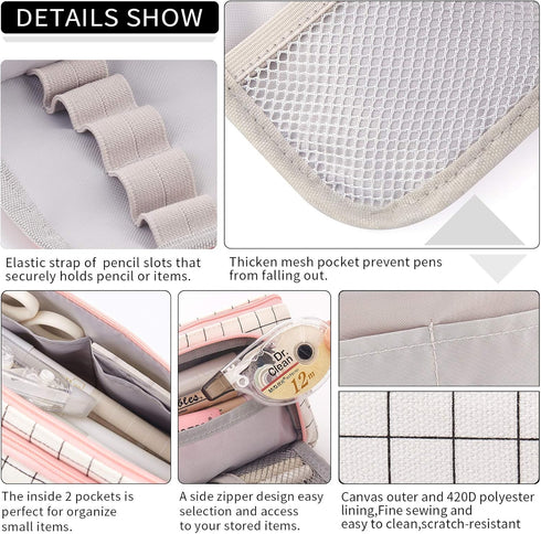 EASTHILL Big Capacity Pencil Case Pouch, Simple Stationery Bag for School, College, Office Organizer for Teens, Girls,