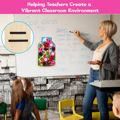 ZeffuLyne 28 Magnetic Reward Jars for Kids, Personalized Classroom Reward Jar with Pcs Insects Incentive System Potty