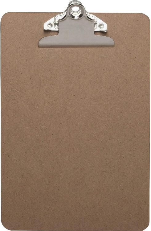 Business Source Clipboard with Standard Metal Clip, 6"x9", Brown, 16506