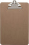 Business Source Clipboard with Standard Metal Clip, 6"x9", Brown, 16506
