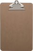 Business Source Clipboard with Standard Metal Clip, 6"x9", Brown, 16506