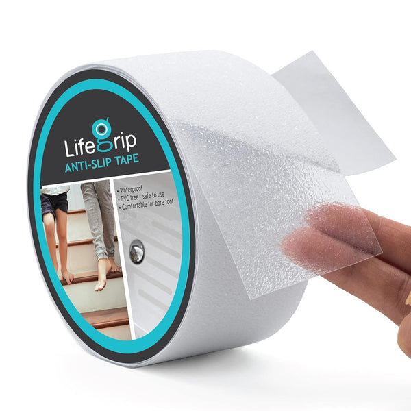 LifeGrip 2" x 15' Anti Slip Transparent Tape, Non-Slip Traction Grip for Tubs, Boats, Stairs, Clear & Comfortable