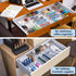 Sawvolker 15 Set,Adjustable 2-Size Pcs Extendable Clear Drawer Organizer Vanity Storage Box, Desk Drawer Divider