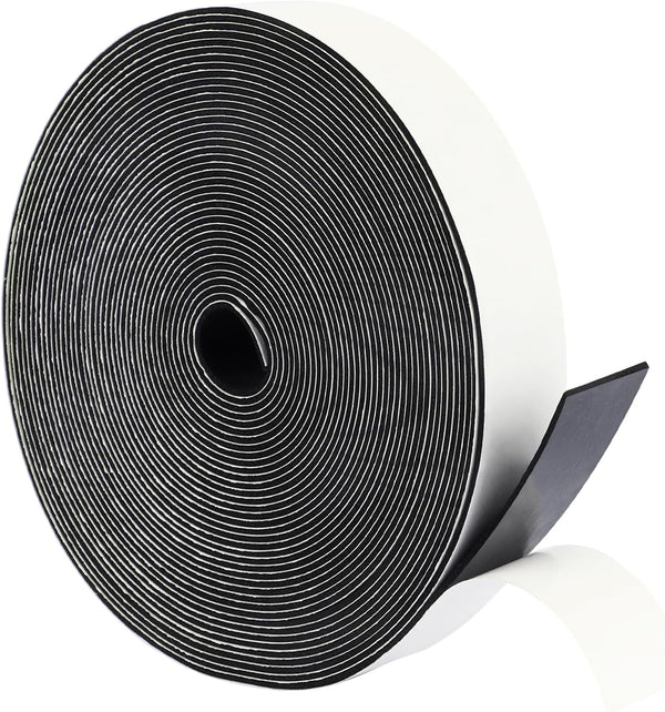 Yotache Foam Strips Adhesive 1" x 1/16, Close Cell Foam Rubber Weather Stripping Tape Seal for Doors