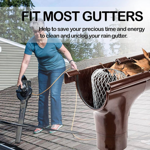 4 Pack Gutter Guards, Gutter Downspout Guard, Expand Aluminum Gutter Guard Strainer Filter, Gutter Downspout Protectors, Stops Blockage Leaves Debris (3.5 Inch)