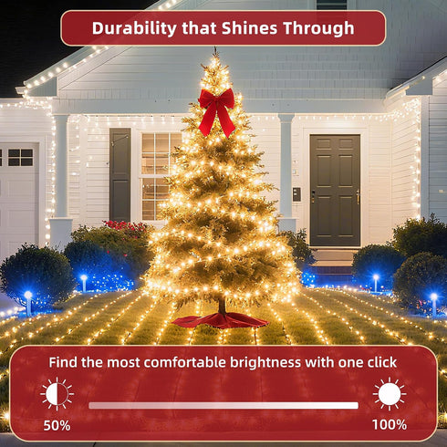 240ft 750 12 Dimmable Outdoor Christmas Lights, LED Super Long String Lights Modes & Timer Memory, Outsite Waterproof