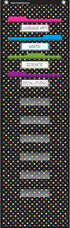 Teacher Created Resources Chalkboard Storage Pocket Chart - 58" x 14" x 46", Clear Label Holder