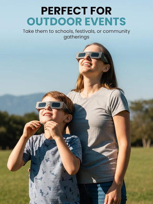 12312-2 1 Pack SPORTS WORLD VISION Solar Eclipse Glasses, ISO & CE Certified, Perfect Paper Glasses, Safe Shades
