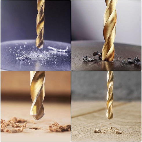 uxcell 1.6mm Drill Bits, High Speed Steel Straight Shank, 12 Pcs Titanium Coated Twist Drill Bit