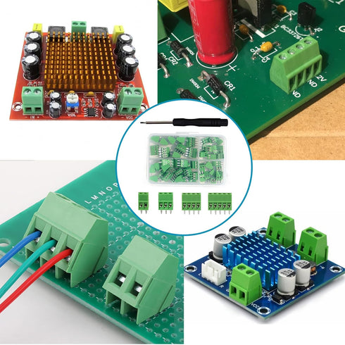 52PCS 2.54mm 0.1" Pitch PCB Mount Screw Terminal Block Connector, Minidodoca 2P 3P 4P 5P Terminals with Special