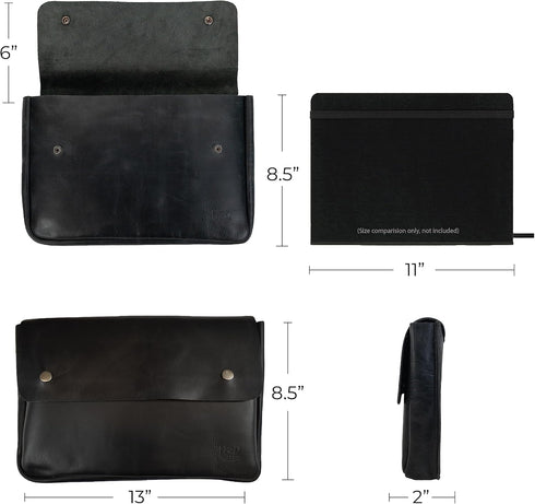 Hide & Drink Vintage Folder Document Holder, A5 Binder, Full Grain Leather, Handmade File Case, Envelope Portfolio
