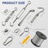1/8" 165FT 304 M5 (50M/165FT) Wire Rope Kit Stainless Steel Cable with Turnbuckle String Light Hanging Wire Tensioner