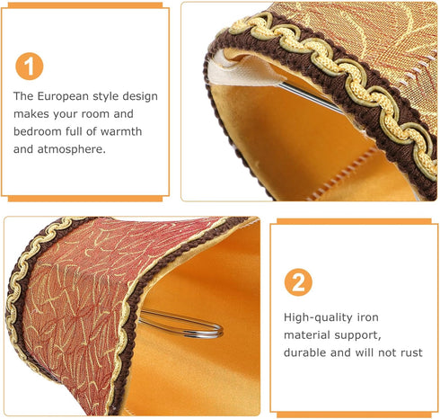5 Inch jojofuny Retro Cloth Lamp Shade Cover for Floor Lamp, Vintage Style Clip-on Fitter, Replacement shade