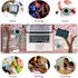 LIMKRIAN 31.5in Cat Mouse Pad Large Desk Mat, Pink Cherry Blossom Computer Mousepad with Stitched Edges Non-Slip