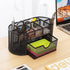 deli Mesh Desk Organizer Office Desktop Organizer with Drawer, Metal Stationary Organizer Desk Caddy Pen Holder, 8 Compartments, Black by deli