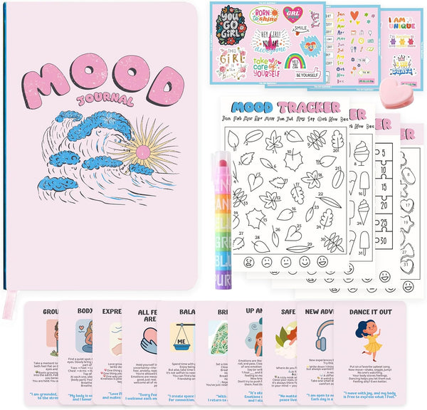 Mood Tracker Journal Set for Teen Girls & Women | 126-Day Guided