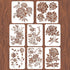 8pcs Peony Wall Stencils, 11.7x8.3" Reusable Plastic Template for Painting on Wood, Wall, DIY Home Decor