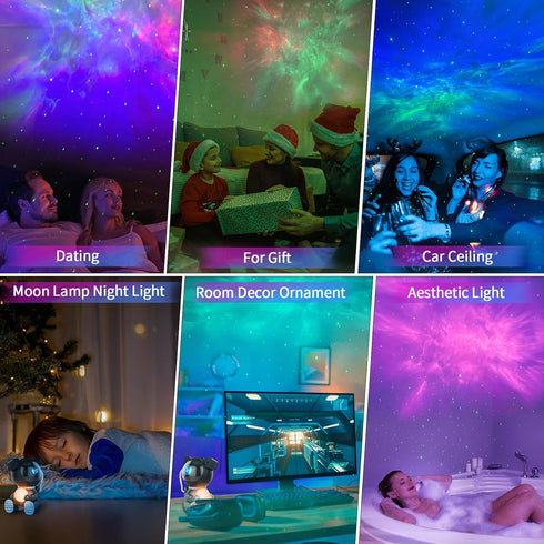 Cayclay Astronaut Galaxy Projector, Star Projector with Timer and Remote, Night Light with Moon Lamp, LED Nebula Lamp