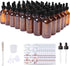 48 Pack 2oz Amber Glass Bottles with Eye Droppers for Essential Oils, Perfumes & Lab Chemicals