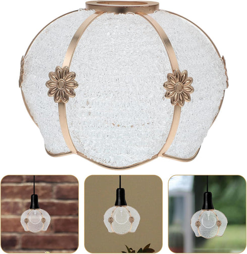E27 4.2cm VALICLUD Plastic Lampshade with Iron Frame, Small Pendant Light Cover for Ceiling and Floor Lamps, Aperture