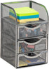 Mind Reader Desktop Accessory Storage, Metal Mesh Paper Binder Clip Basket for Workspace, Silver